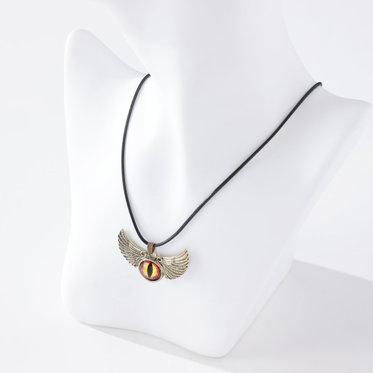 Wing & Eye Pendant Necklace – Assorted Silver & Gold Finishes, Handcrafted Celestial & Gothic Jewelry with Iridescent & Gradient Eye Designs, Stylish Accessories for Men & Women