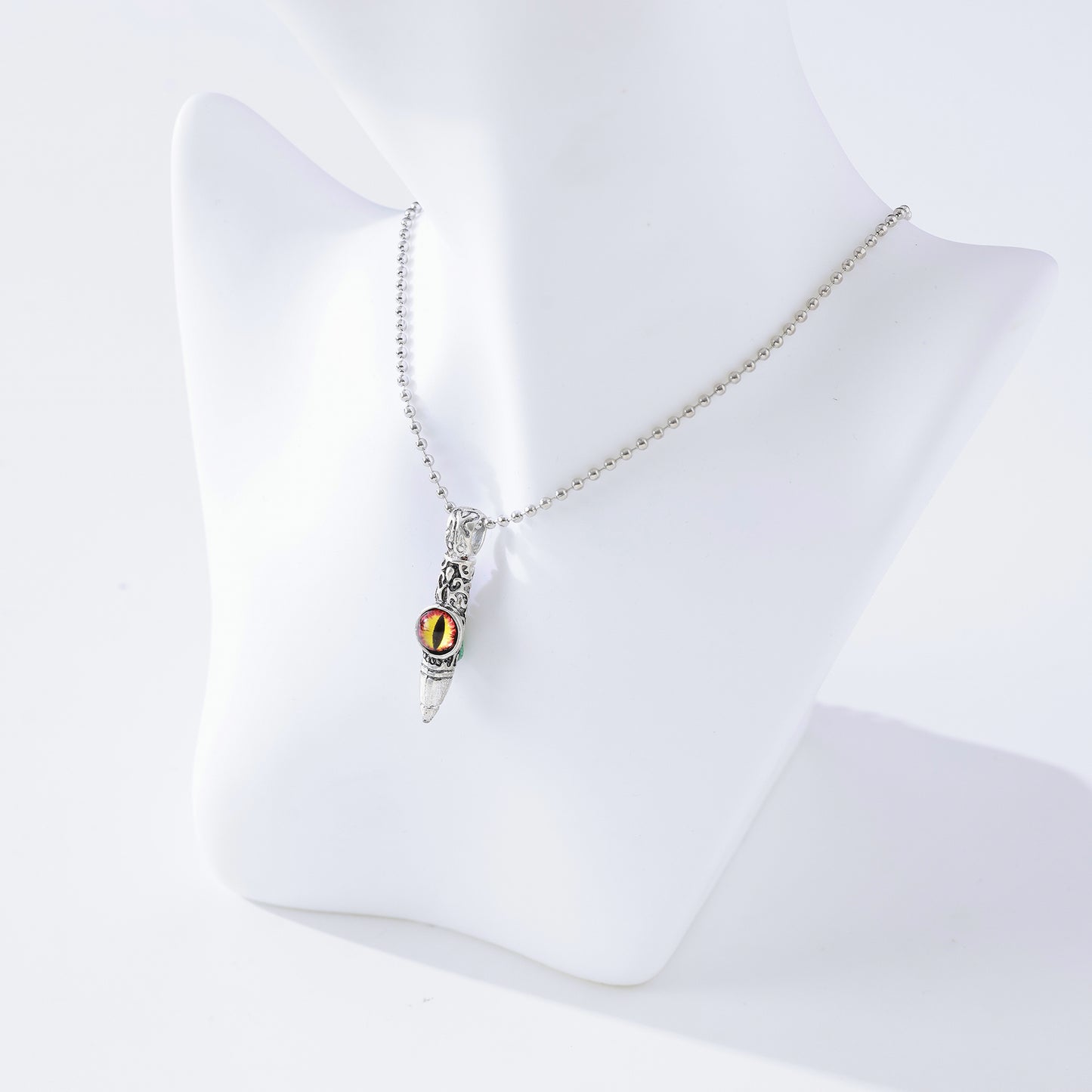 Mystic Eye & Vintage Bullet Pendant Necklace | Silver & Antique Gold Finish, Unique Eye & Gemstone Designs for Women