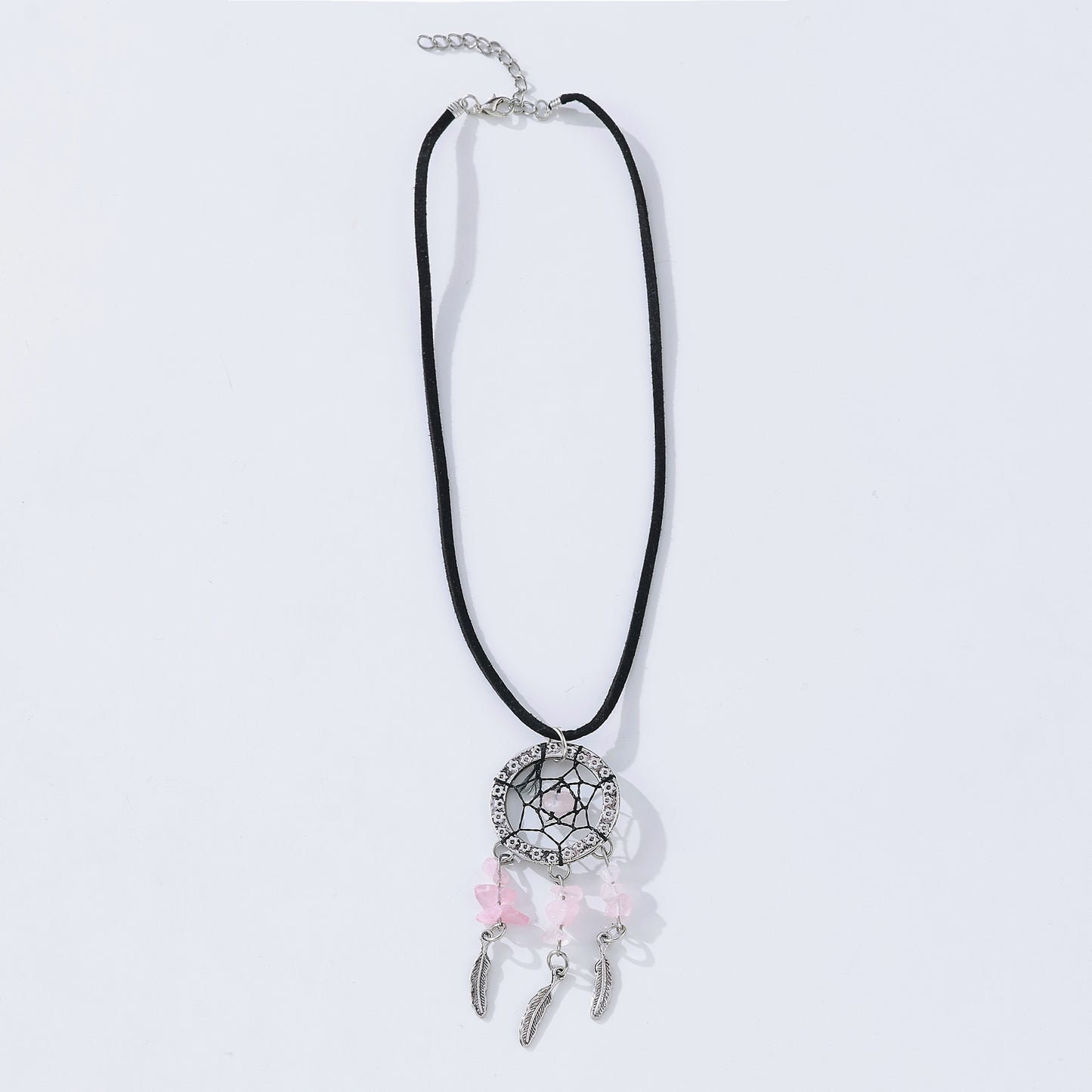 Bohemian - Style Large Dreamcatcher Gemstone Necklace for Women - Handcrafted with Crystals and Natural Stones, Boho Chic Jewelry