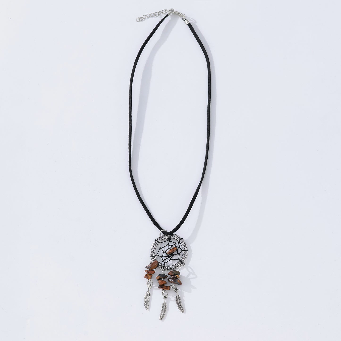 Bohemian - Style Large Dreamcatcher Gemstone Necklace for Women - Handcrafted with Crystals and Natural Stones, Boho Chic Jewelry