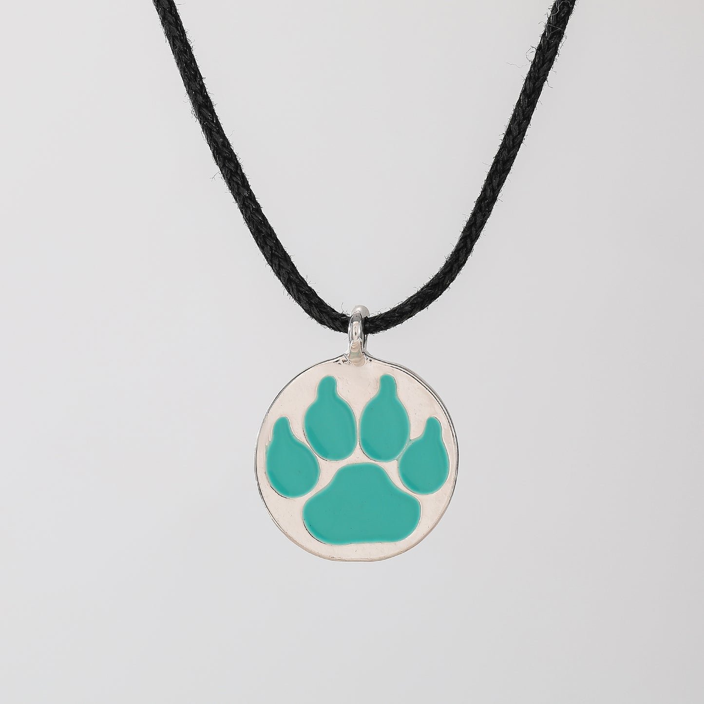 Vibrant Enamel Animal Paw Necklace - Black Cord with Multicolor Bear Paw Charms - Stylish & Playful Jewelry