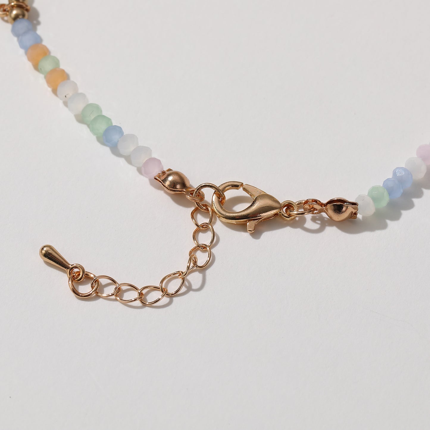 Colorful Beaded Anklet with Gold Butterfly Charms – Adjustable Boho Beach Jewelry