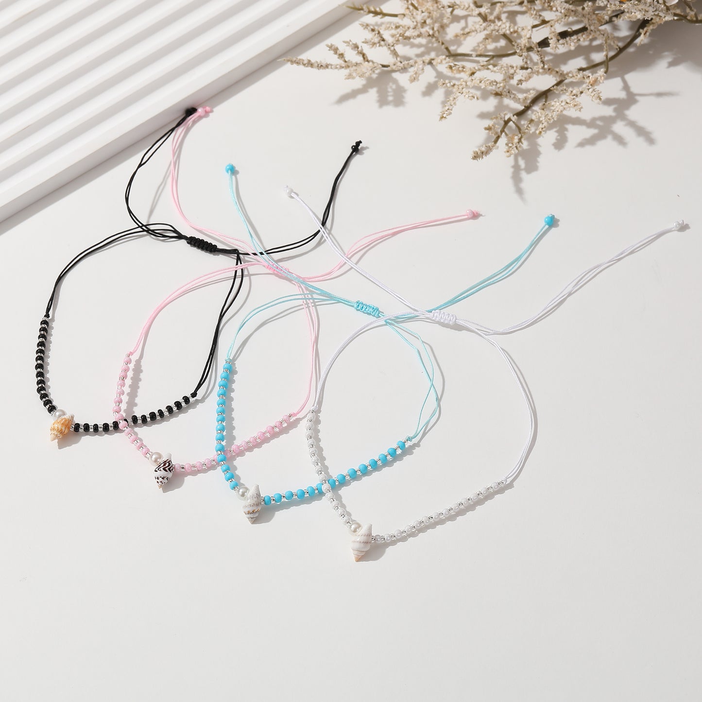 Boho Chic String Anklet with Shell Pearls & Silver Beads - Handcrafted Summer Jewelry for Women - Perfect for Beach Vacations, Festivals, or Everyday Style