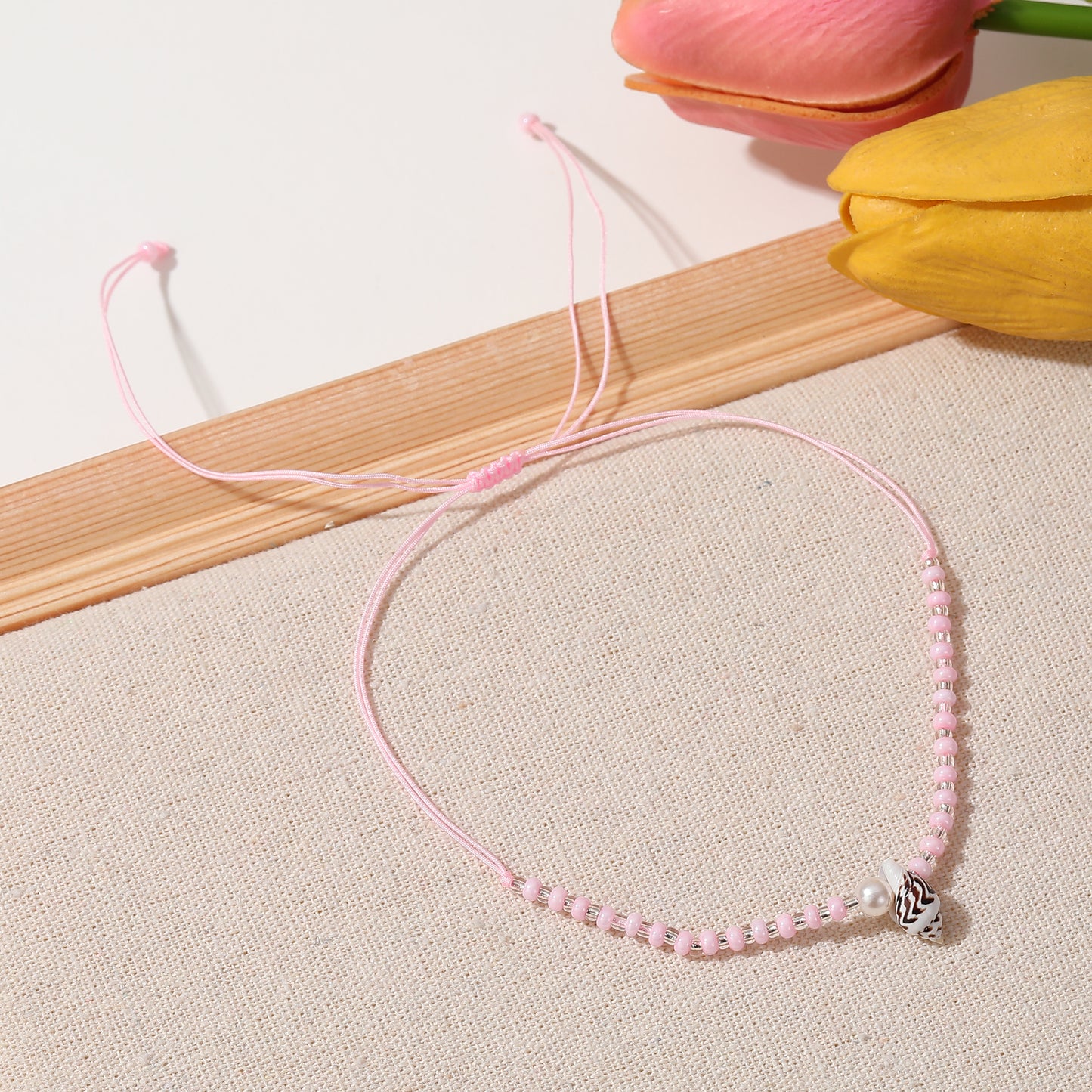 Boho Chic String Anklet with Shell Pearls & Silver Beads - Handcrafted Summer Jewelry for Women - Perfect for Beach Vacations, Festivals, or Everyday Style