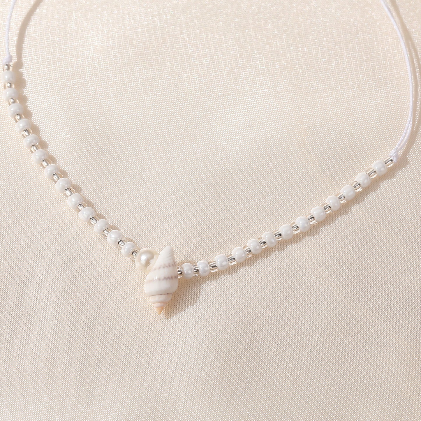 Boho Chic String Anklet with Shell Pearls & Silver Beads - Handcrafted Summer Jewelry for Women - Perfect for Beach Vacations, Festivals, or Everyday Style