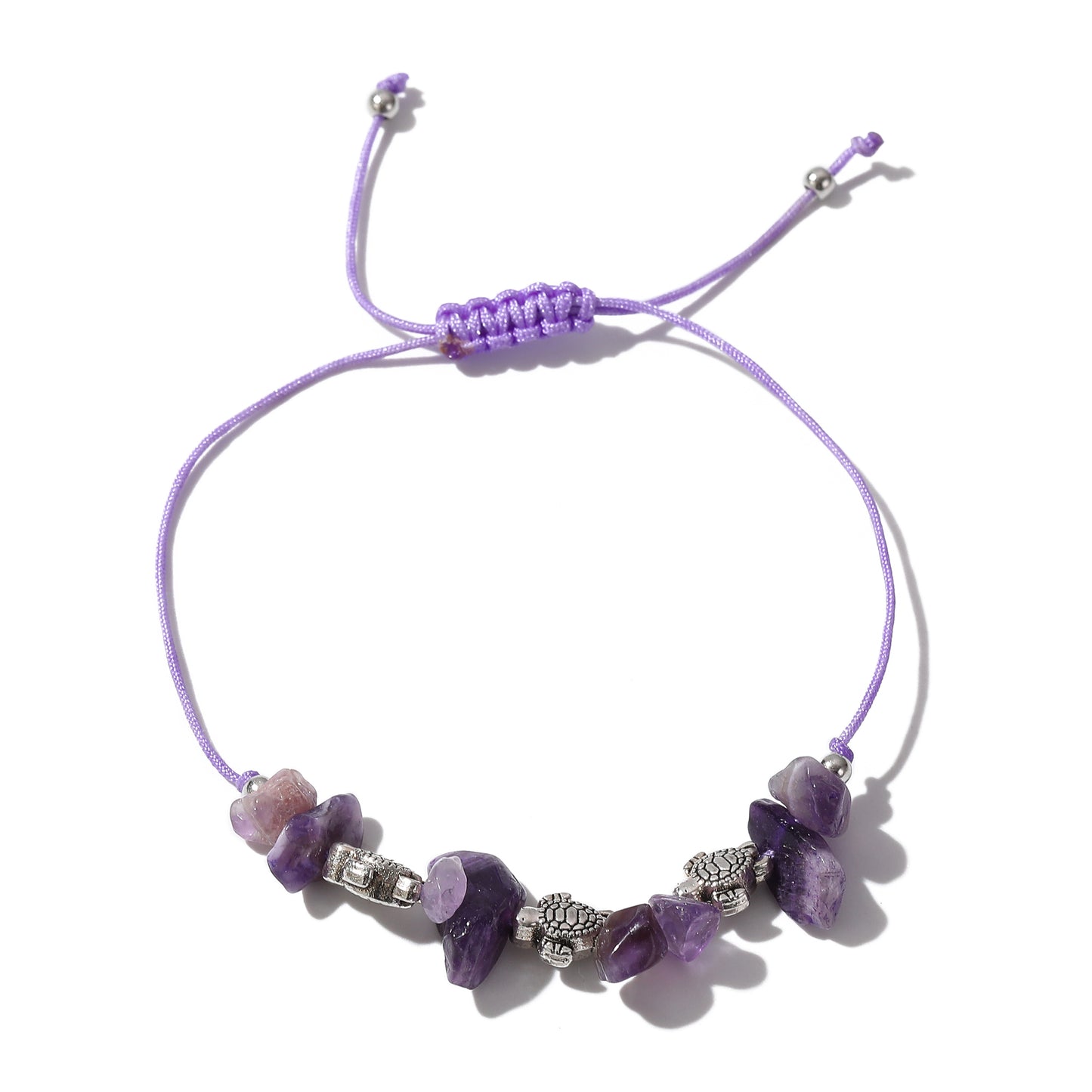 Adjustable Stone Bead Bracelets with 3 Silver Turtle Charms - Elegant & Nature-Inspired Jewelry for Women - Perfect for Everyday Wear or Thoughtful Gifts