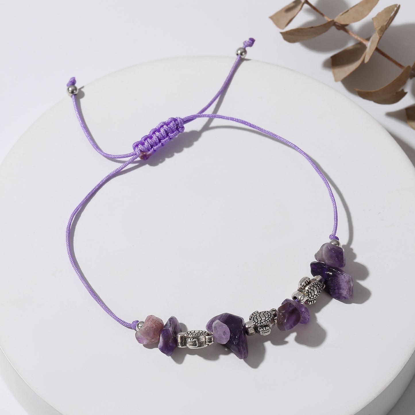 Adjustable Stone Bead Bracelets with 3 Silver Turtle Charms - Elegant & Nature-Inspired Jewelry for Women - Perfect for Everyday Wear or Thoughtful Gifts