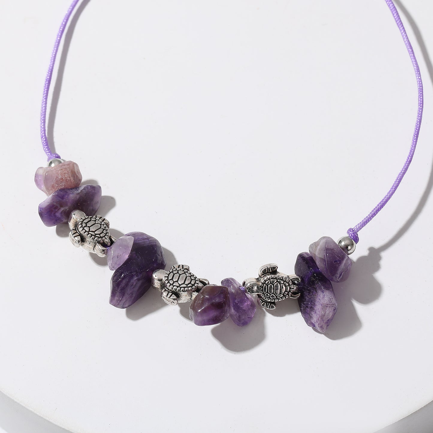 Adjustable Stone Bead Bracelets with 3 Silver Turtle Charms - Elegant & Nature-Inspired Jewelry for Women - Perfect for Everyday Wear or Thoughtful Gifts