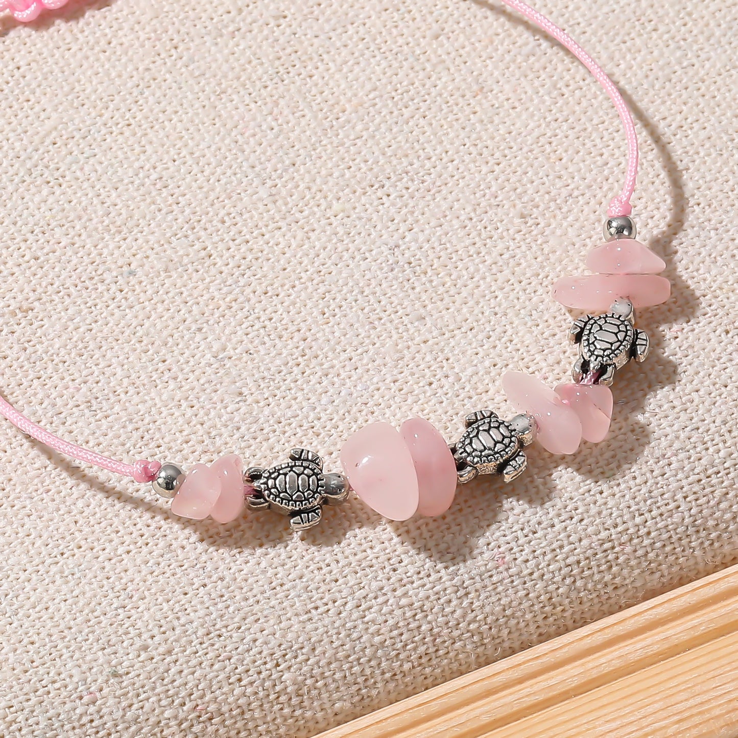 Adjustable Stone Bead Bracelets with 3 Silver Turtle Charms - Elegant & Nature-Inspired Jewelry for Women - Perfect for Everyday Wear or Thoughtful Gifts
