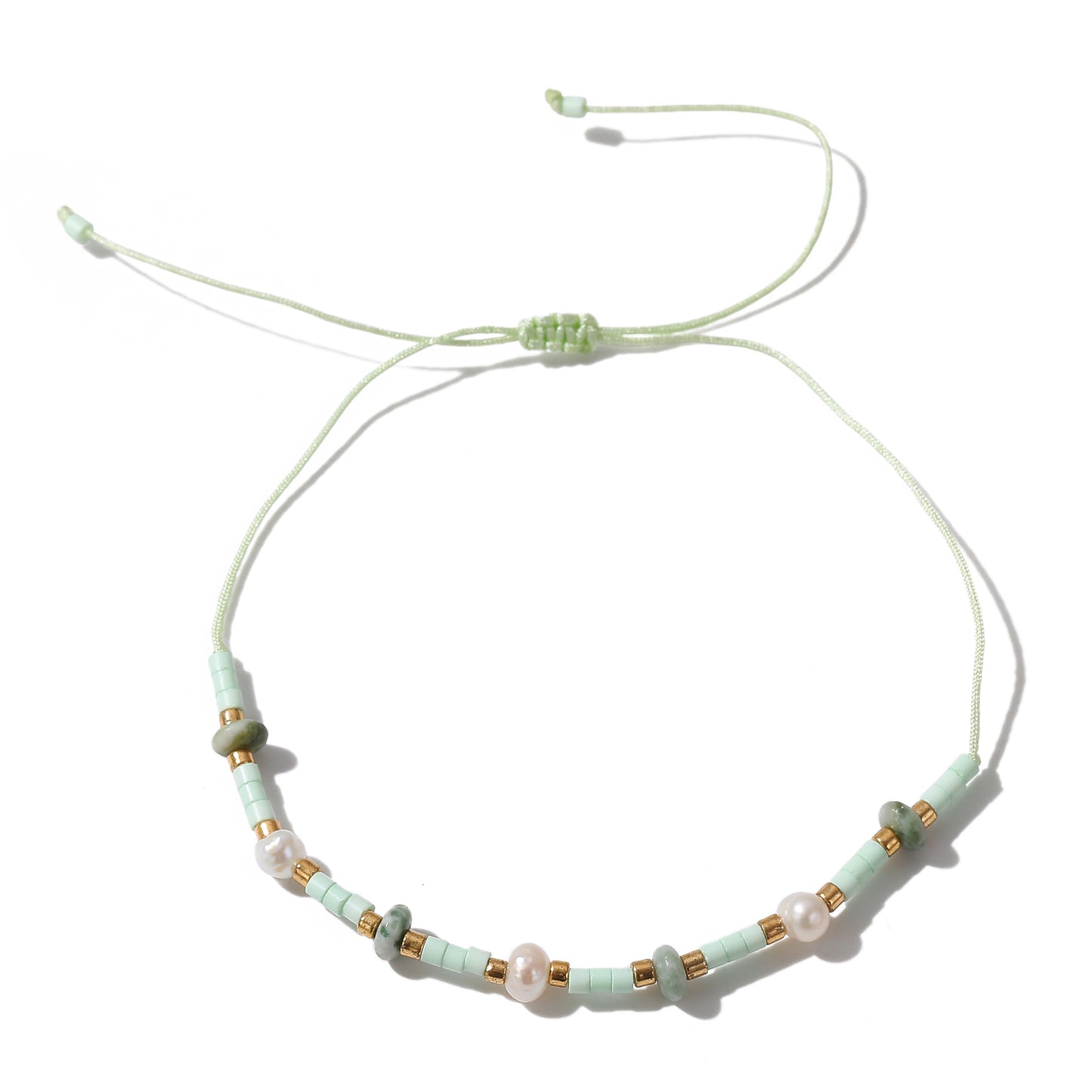 Elegant Adjustable Genuine Stone Beads & Freshwater Pearls Bracelet - Handmade Jewelry for Women, Perfect for Everyday and Special Occasions