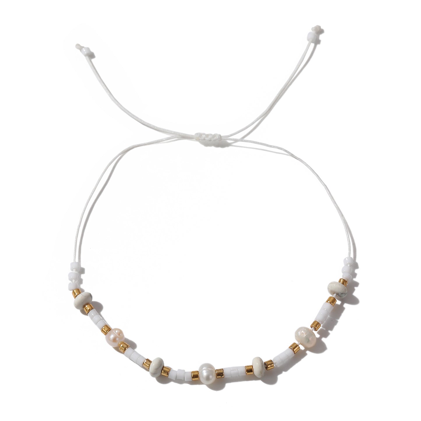 Elegant Adjustable Genuine Stone Beads & Freshwater Pearls Bracelet - Handmade Jewelry for Women, Perfect for Everyday and Special Occasions