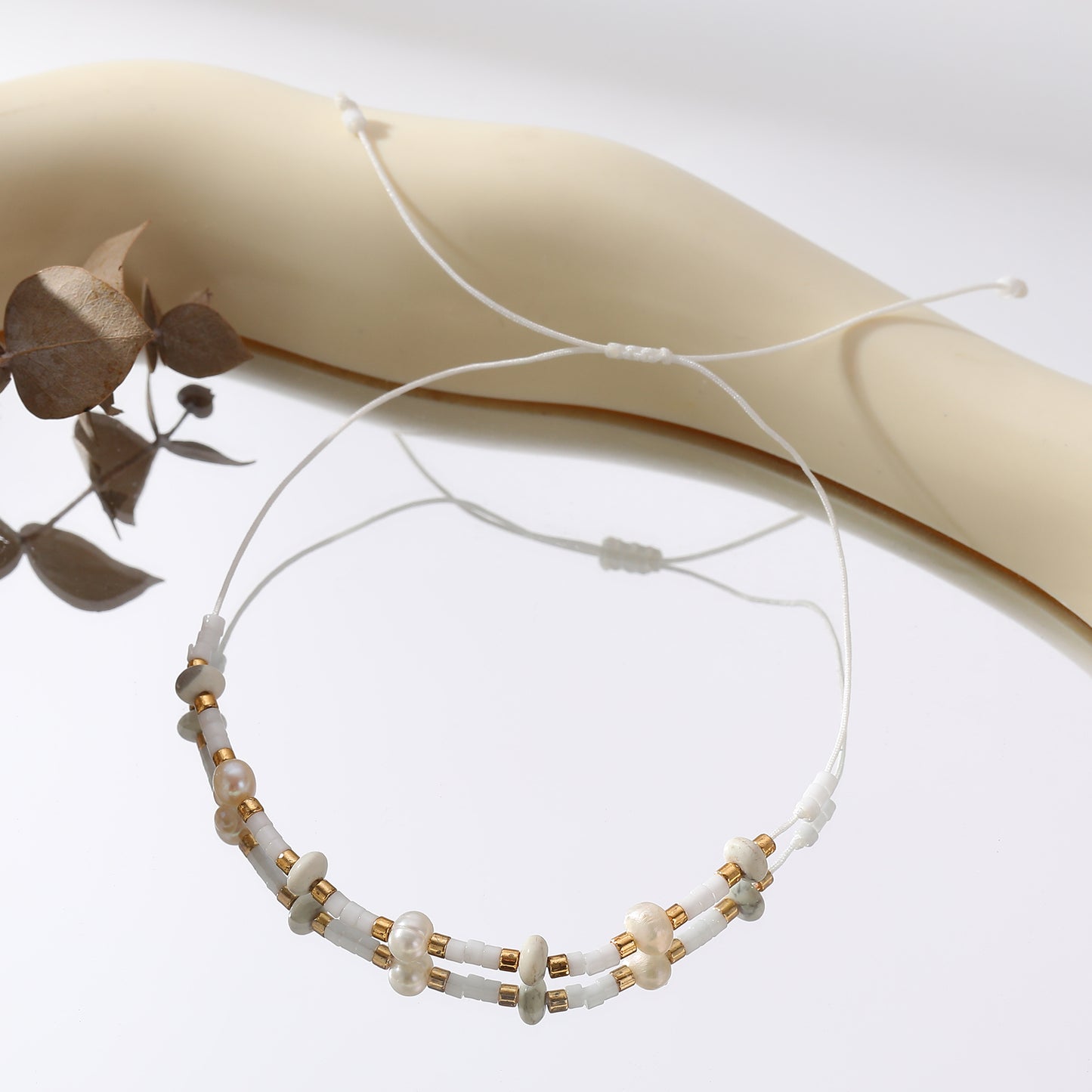 Elegant Adjustable Genuine Stone Beads & Freshwater Pearls Bracelet - Handmade Jewelry for Women, Perfect for Everyday and Special Occasions