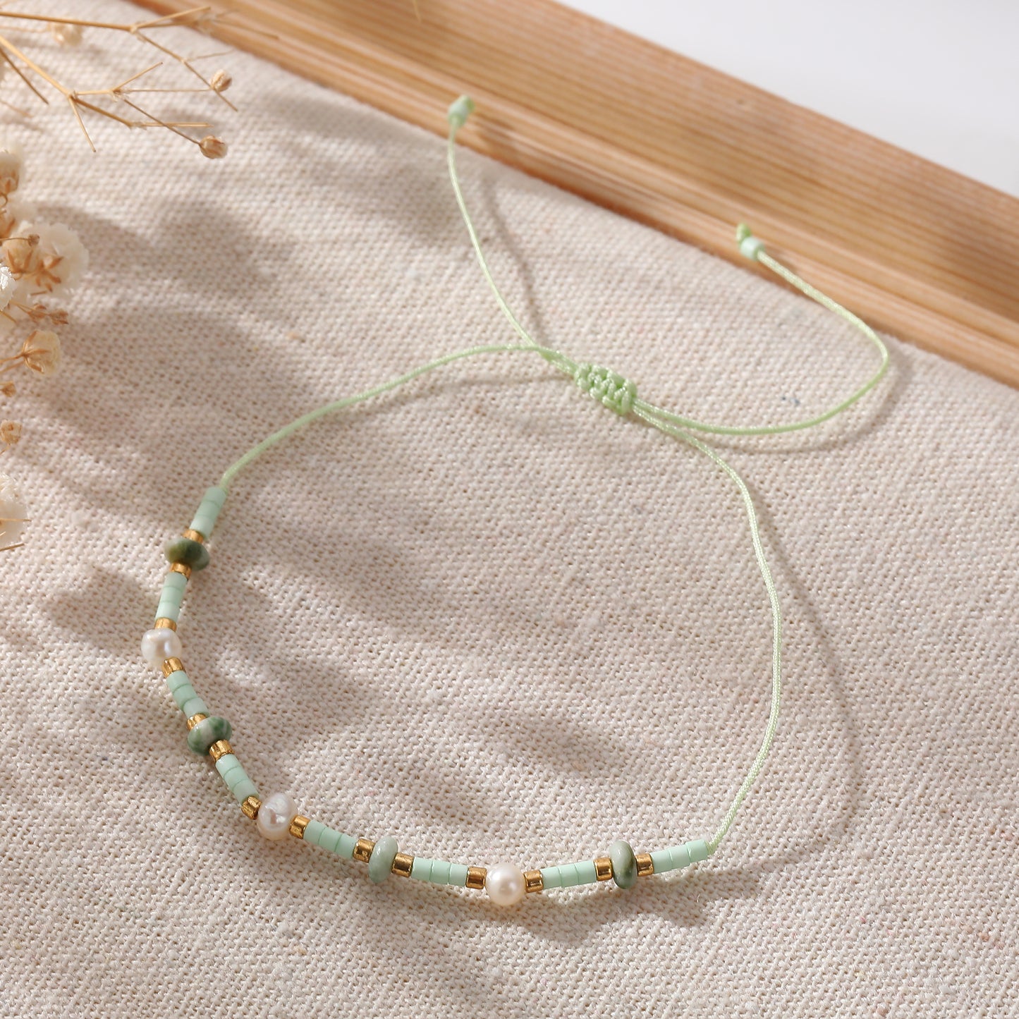Elegant Adjustable Genuine Stone Beads & Freshwater Pearls Bracelet - Handmade Jewelry for Women, Perfect for Everyday and Special Occasions