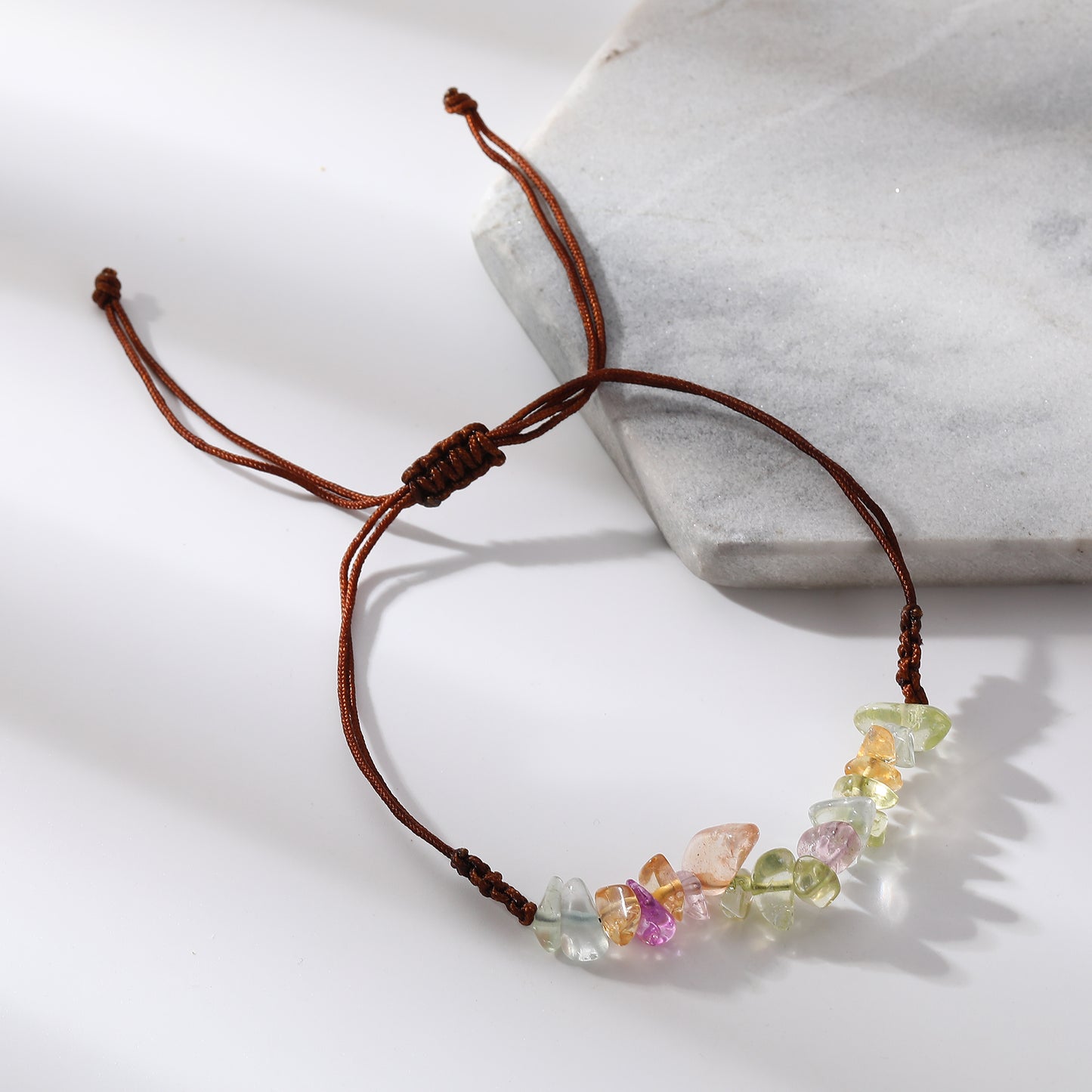 Adjustable Genuine Stone Bracelets - Natural Stone Beads on Durable String - Earthy Elegance for Everyday Wear and Thoughtful Gifts
