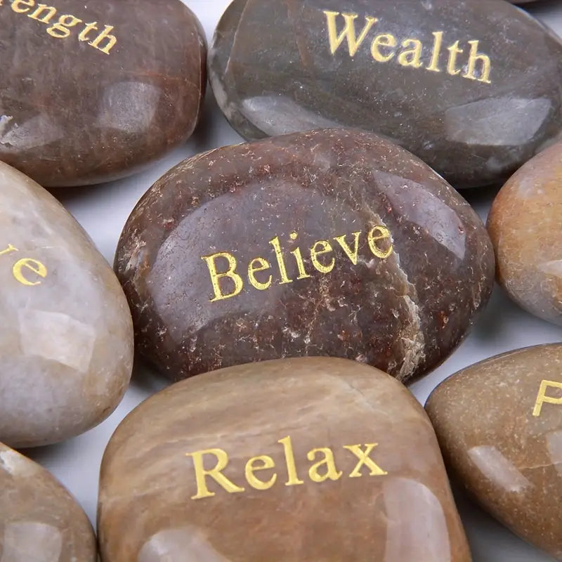 Engraved Inspirational Stones Different Words Encouragement Stones Motivational Gifts Garden Rocks with Words Positive Rocks for Friends Family