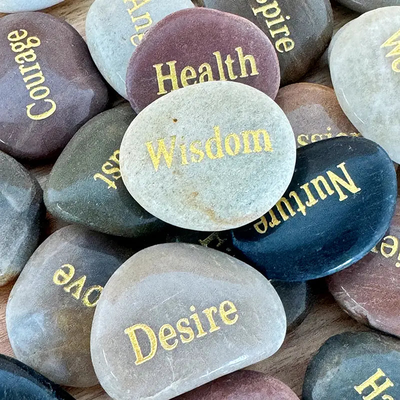 Engraved Inspirational Stones Different Words Encouragement Stones Motivational Gifts Garden Rocks with Words Positive Rocks for Friends Family