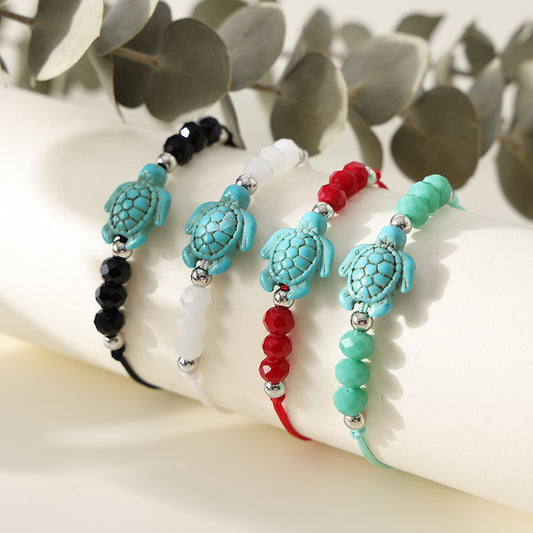 1 pc Bohemian Style Turquoise Sea - Turtle Beaded Adjustable Bracelet for Women & Men, Perfect for Summer Beach Vacations, Valentine's Day, Mother's Day Gifts