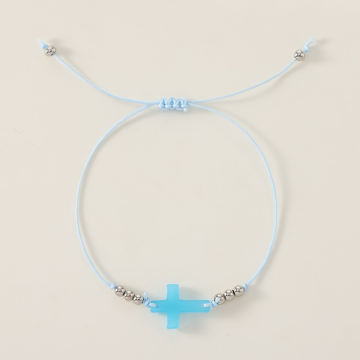 1 PC Bohemian Style Cross Bracelet Set with Silver Accents for Women & Girls - Easter, Birthday, Mother's Day & Everyday Jewelry Gift (Purple, Pink, Blue Variations)