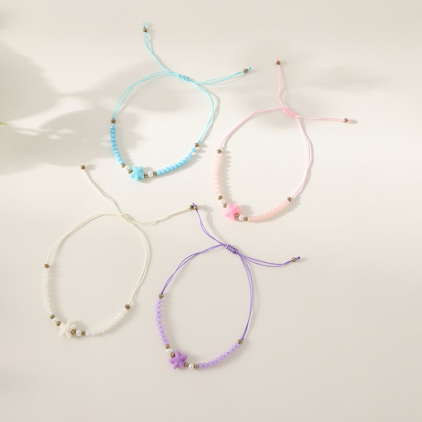 1 pc Bohemian Crystal Starfish Bracelet Set with Pearl & Gold Accents for Women & Girls - Summer Beach Jewelry & Gift