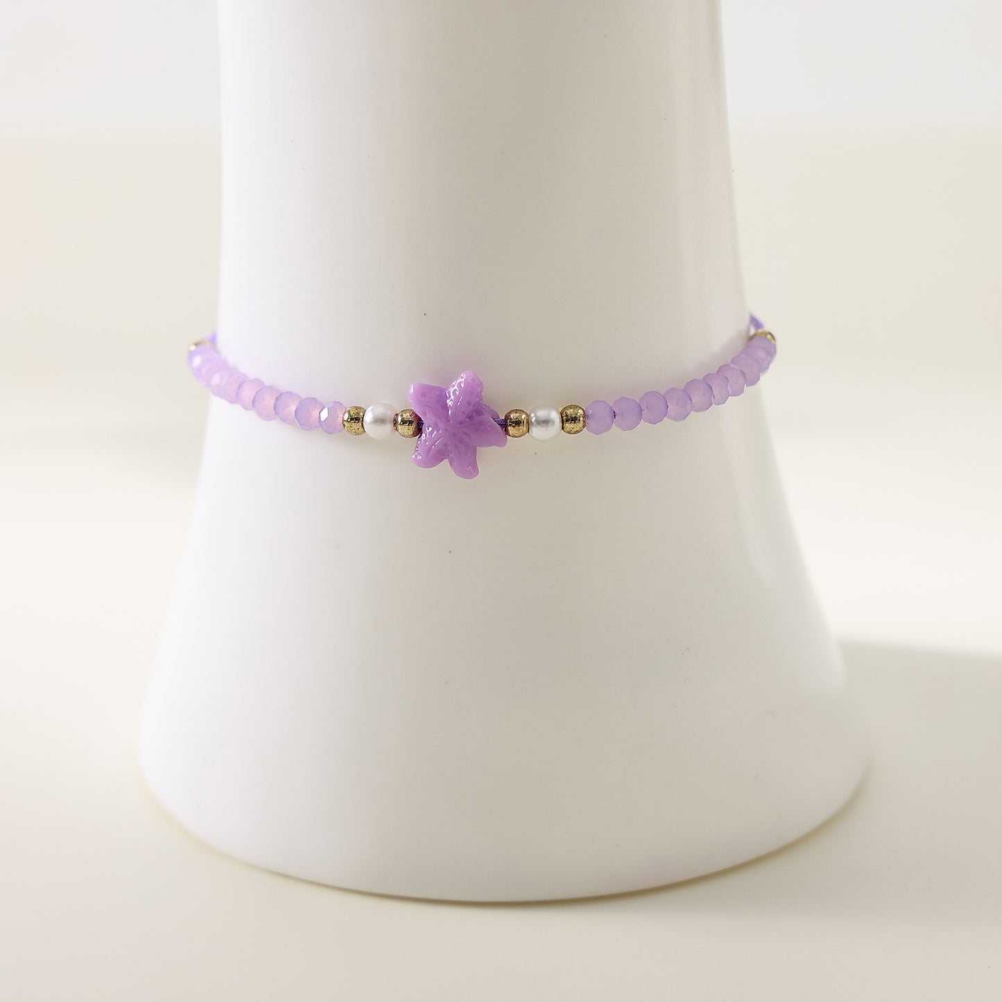 1 pc Bohemian Crystal Starfish Bracelet Set with Pearl & Gold Accents for Women & Girls - Summer Beach Jewelry & Gift