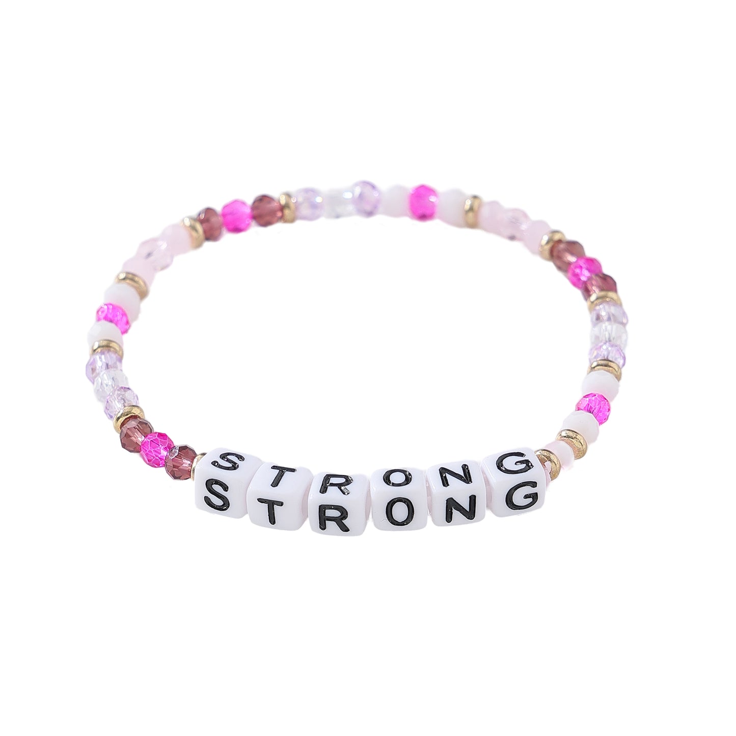 Assorted Inspirational Crystal Beaded Bracelets with Motivational Words - Adjustable Stretch Design for Women & Teens, Handcrafted Jewelry with Positive Affirmations