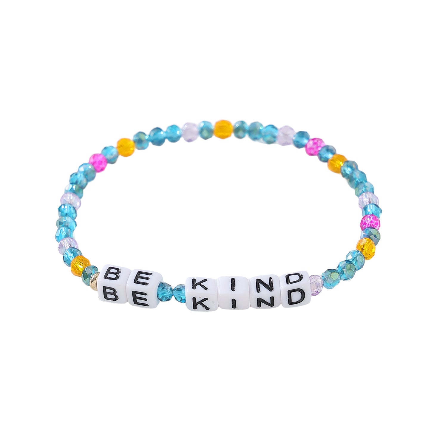 Assorted Inspirational Crystal Beaded Bracelets with Motivational Words - Adjustable Stretch Design for Women & Teens, Handcrafted Jewelry with Positive Affirmations