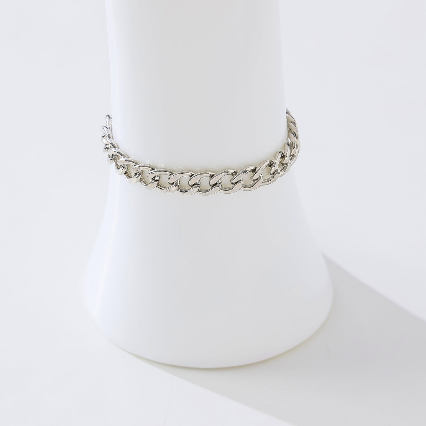 Assorted Chain Link Bracelets with Adjustable Black Strings - Matte Black, Iridescent Silver & Polished Silver Chains - Minimalist Jewelry for Men & Women