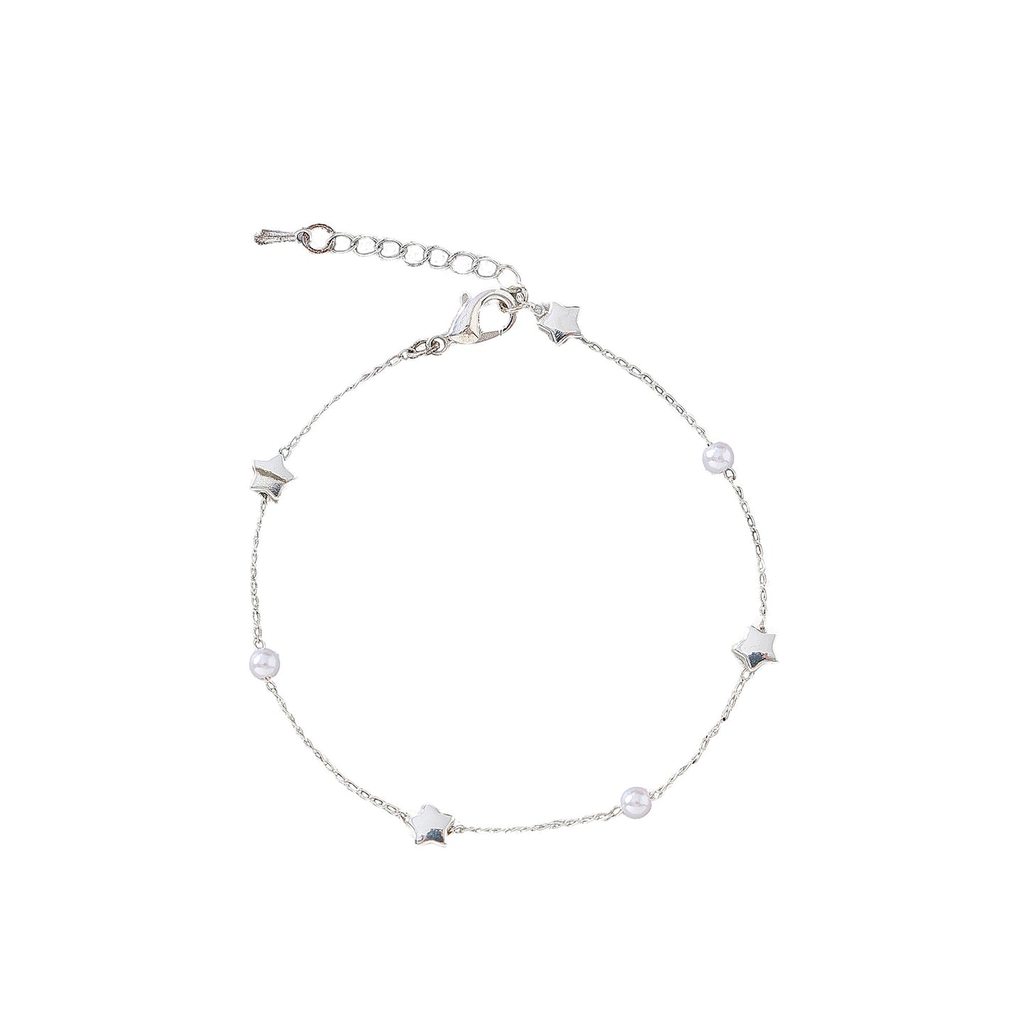 Enchanting Silvery, Golden, and Rose Golden Pearl & Star Charm Bracelets for Women - Perfect for Any Occasion