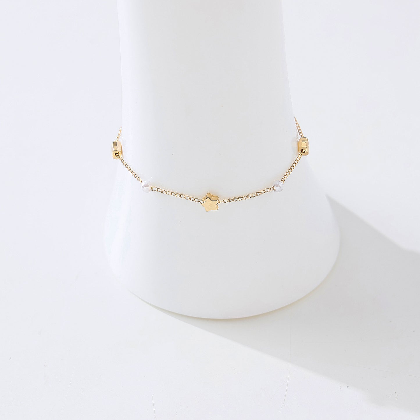 Enchanting Silvery, Golden, and Rose Golden Pearl & Star Charm Bracelets for Women - Perfect for Any Occasion