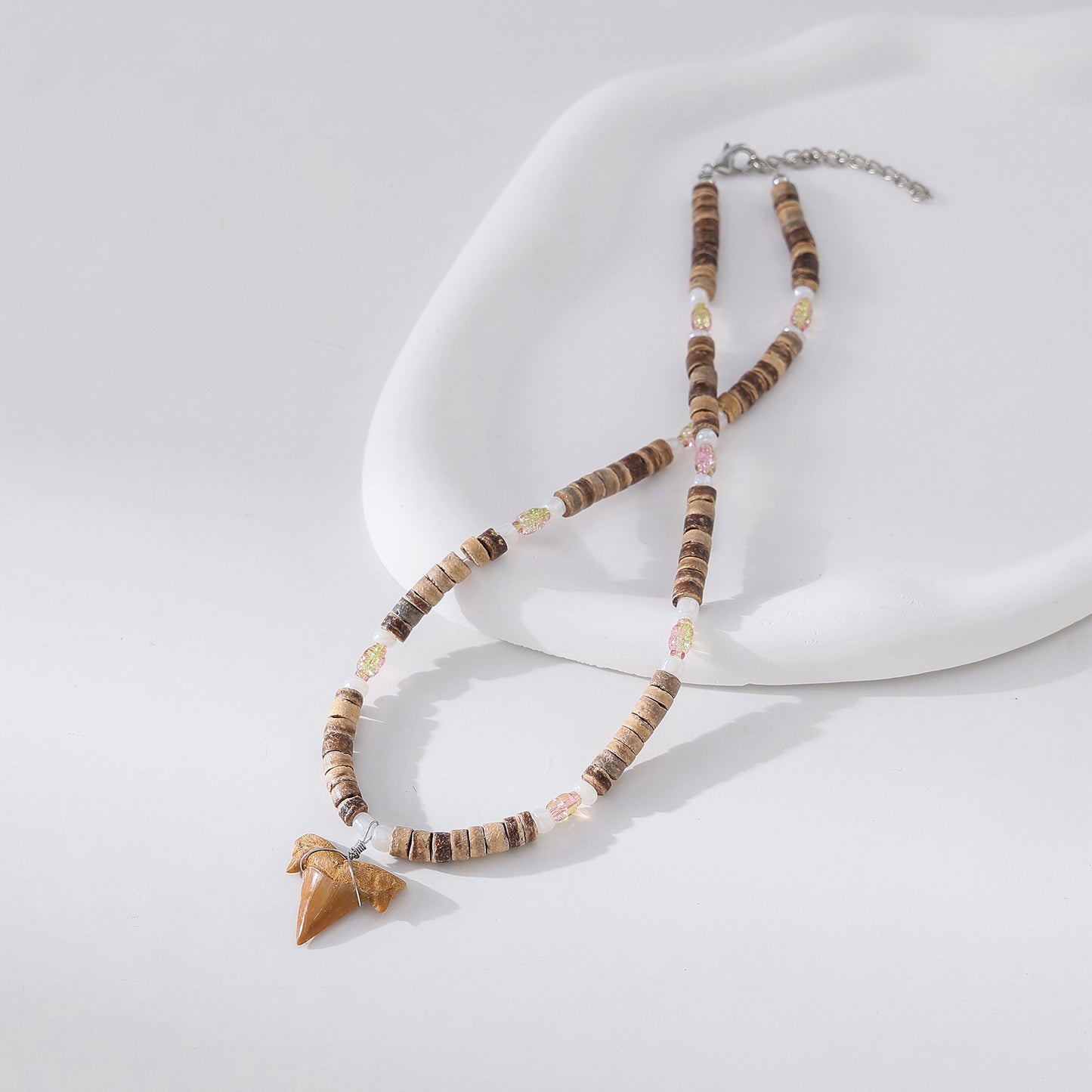Ocean - Inspired Shark Tooth Necklace with Hand - Crafted Beads: A Touch of the Wild