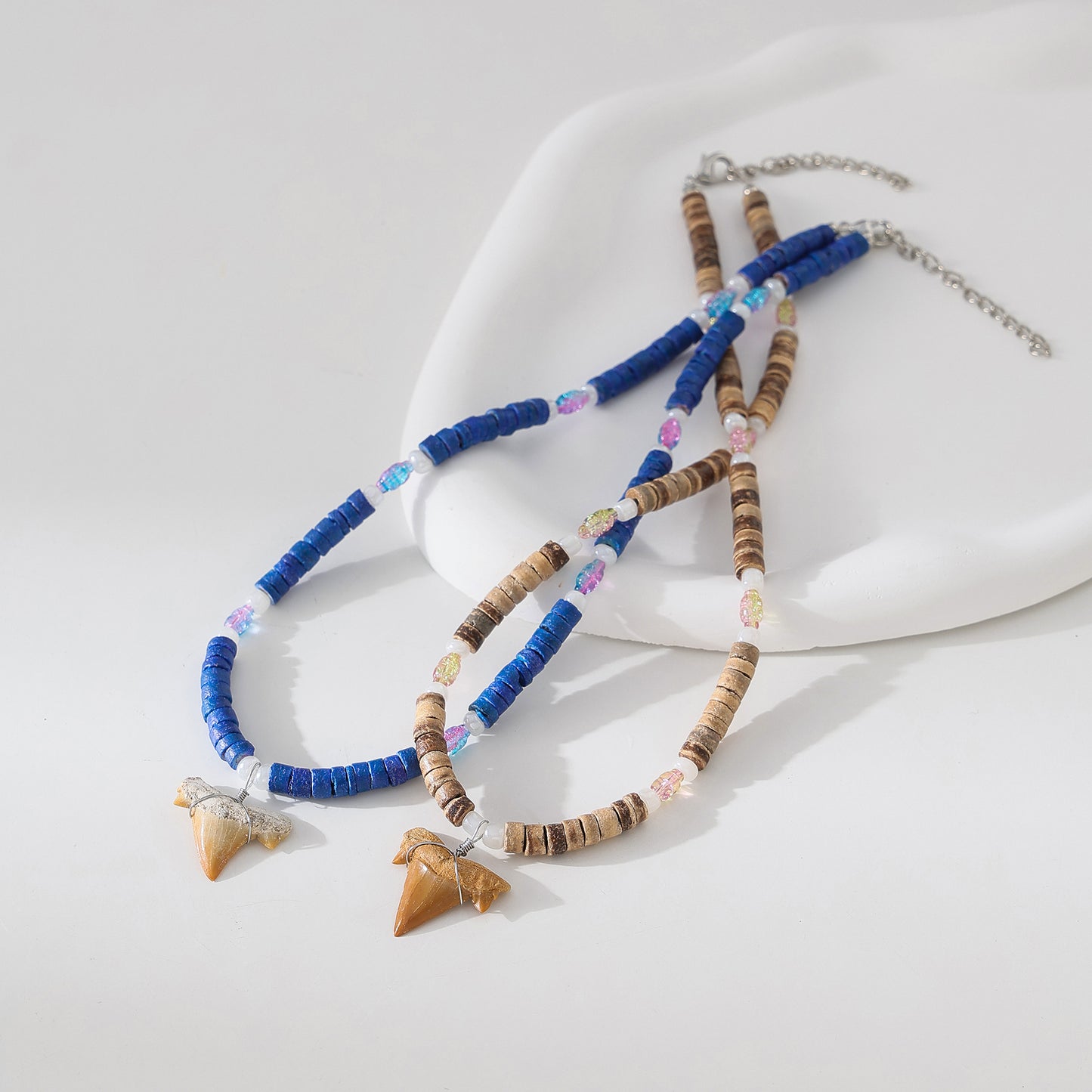 Ocean - Inspired Shark Tooth Necklace with Hand - Crafted Beads: A Touch of the Wild