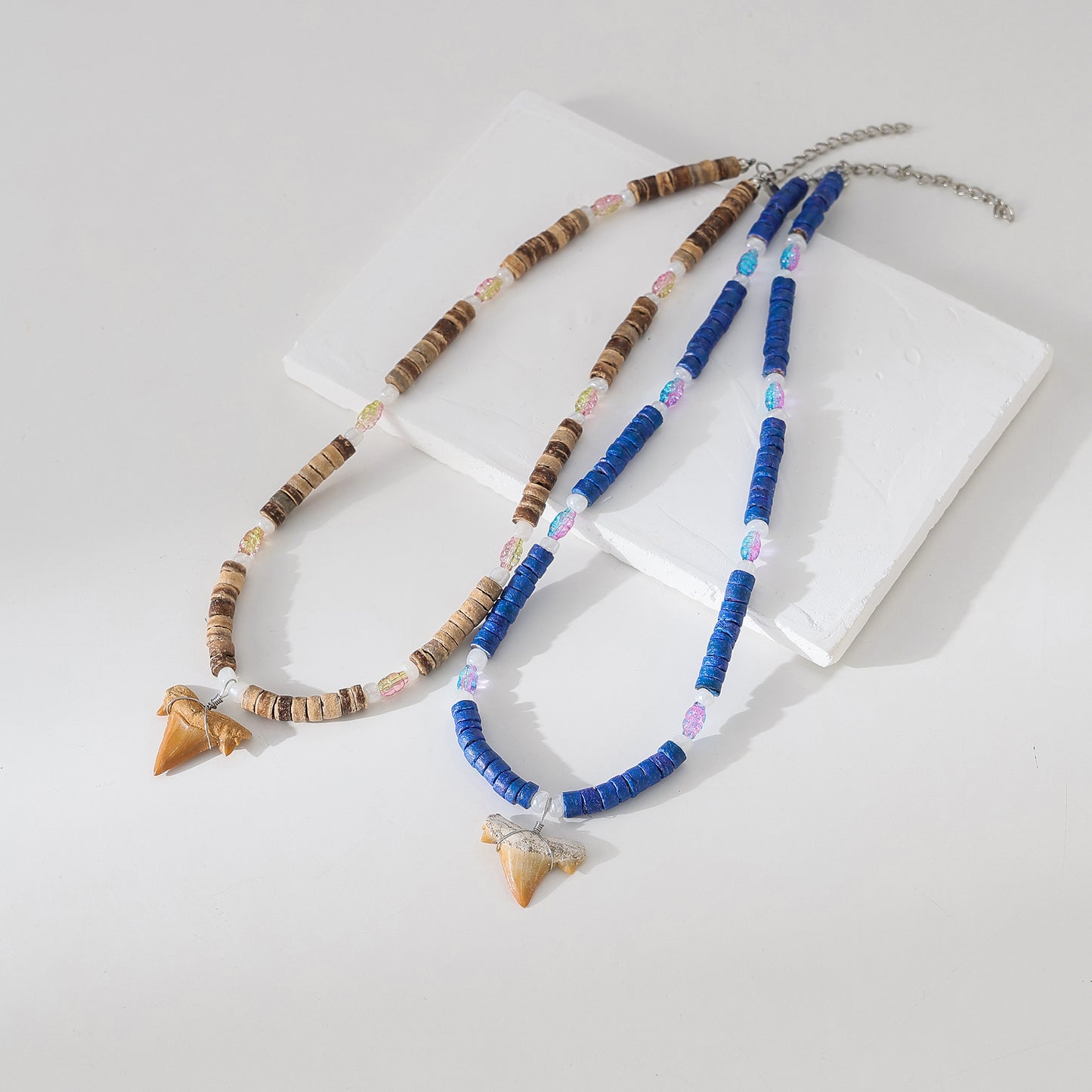 Ocean - Inspired Shark Tooth Necklace with Hand - Crafted Beads: A Touch of the Wild