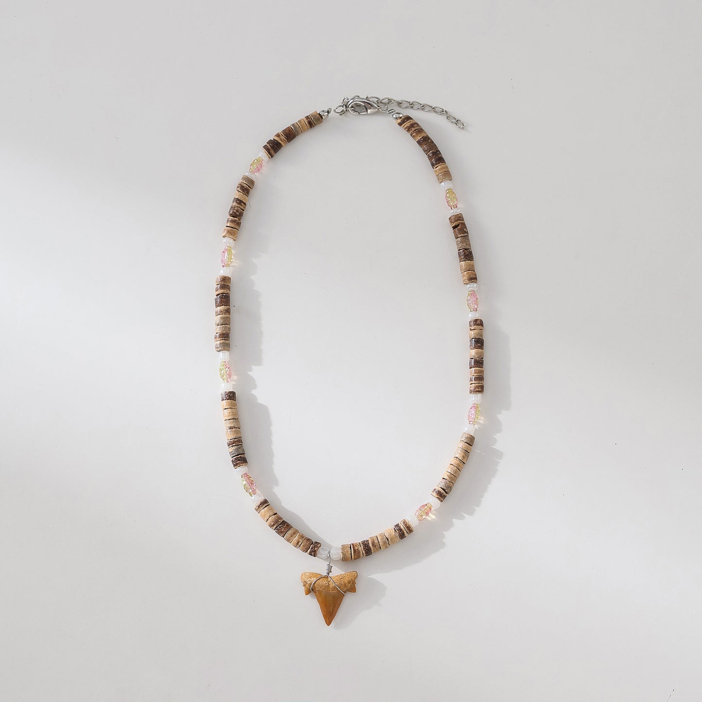 Ocean - Inspired Shark Tooth Necklace with Hand - Crafted Beads: A Touch of the Wild