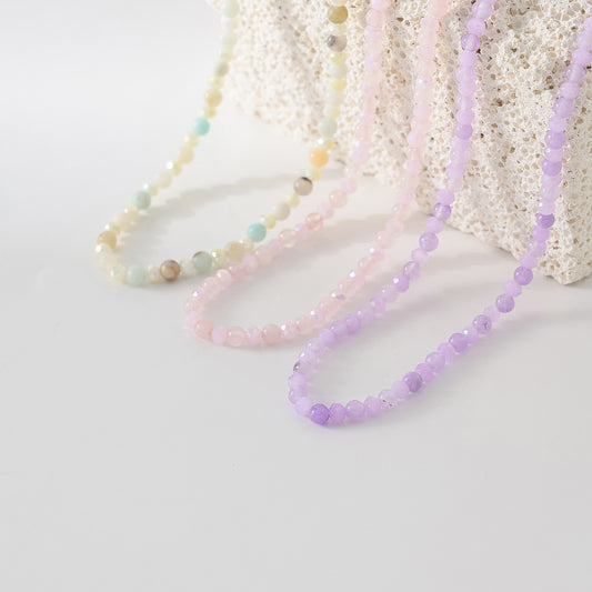 Exquisite Assorted Natural Stone and Crystal Bead Necklace - A Touch of Nature's Elegance
