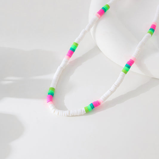 Charming 4mm Fimo Beaded Necklace: Vibrant & Trendy Statement Piece for Women