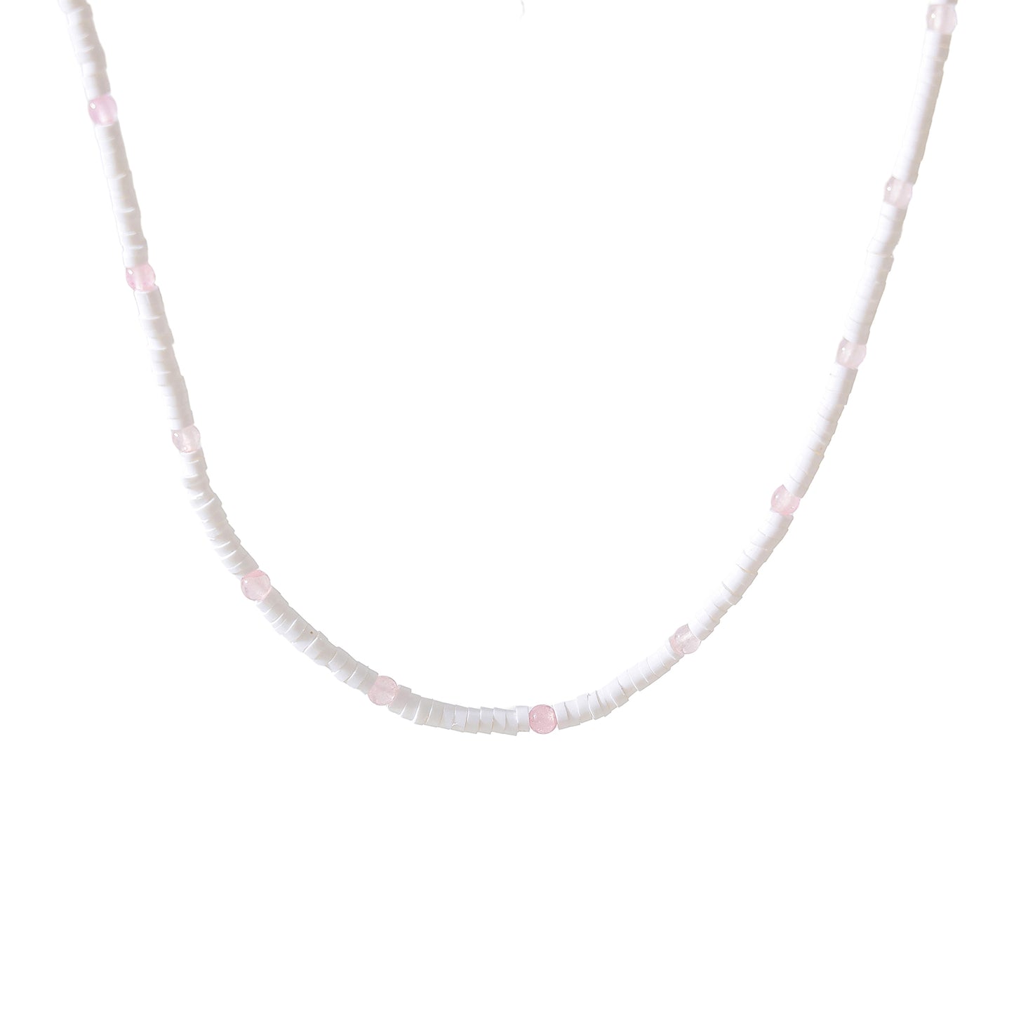 Delicate 3mm Fimo Clay and Genuine Stone Bead Necklace - Elegant Layering Accessory
