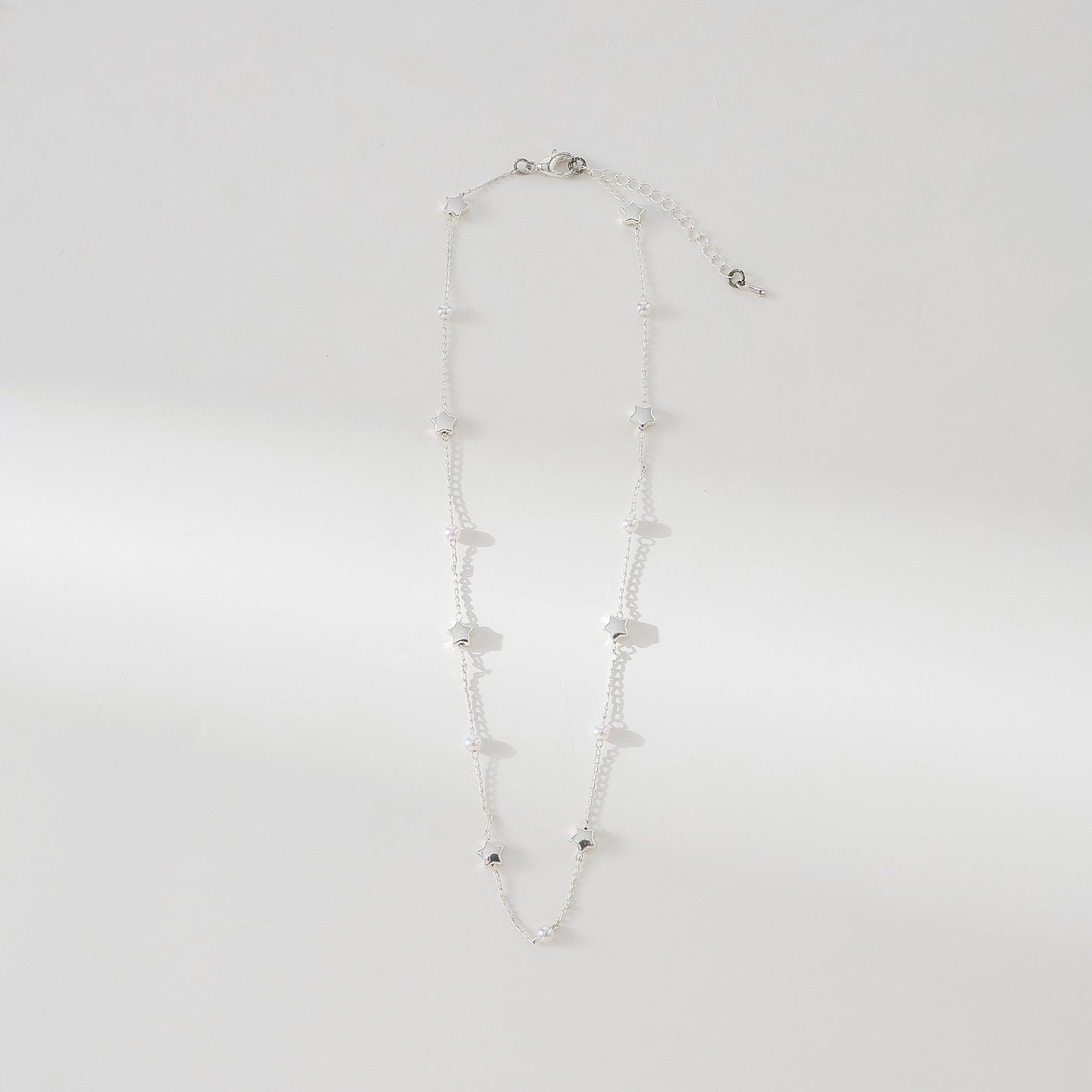 Stylish Star - Pearl Layered Necklaces in Silver, Gold, and Rose Gold for Women