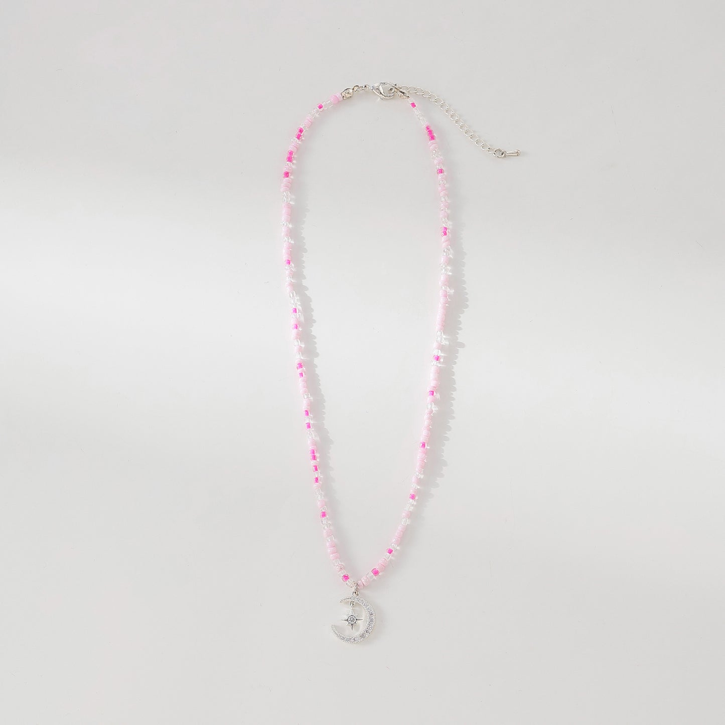 Enchanting Assorted Beaded Necklaces with Sparkling Crystal Half - Moon & Star Pendants for Women