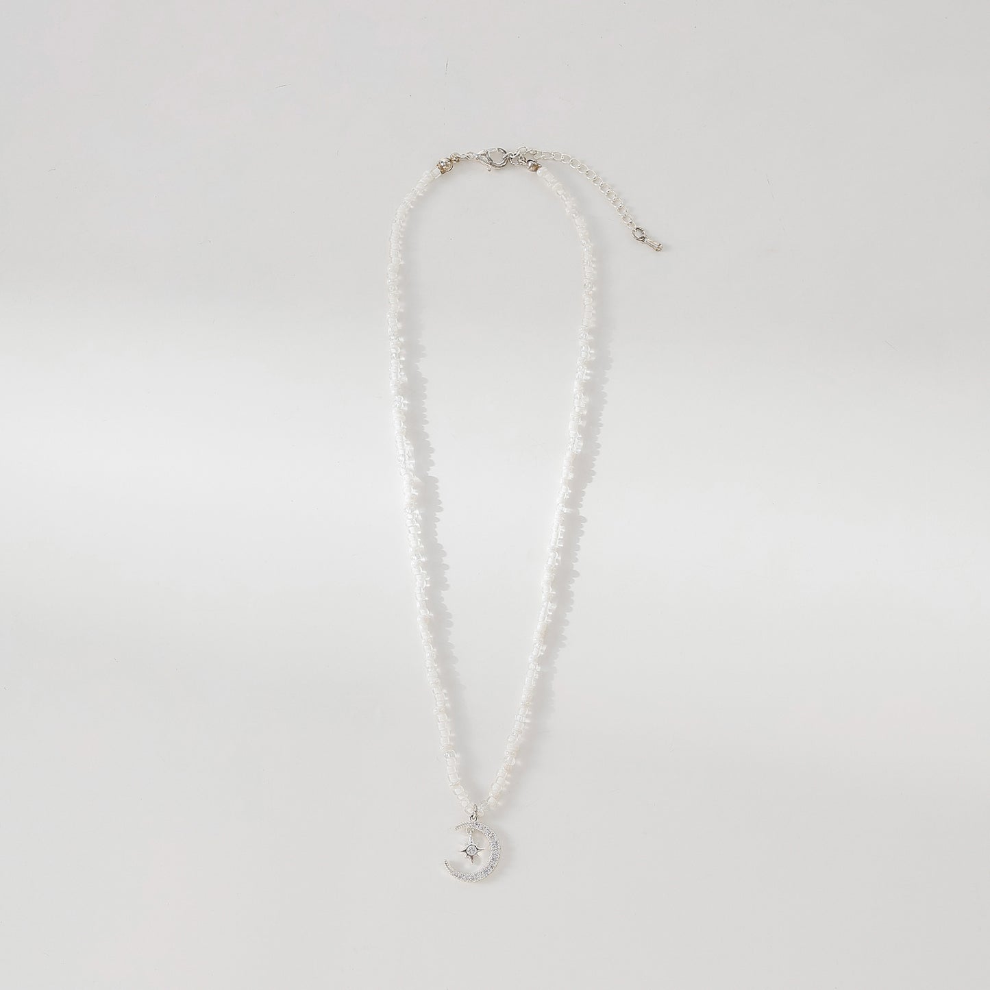 Enchanting Assorted Beaded Necklaces with Sparkling Crystal Half - Moon & Star Pendants for Women