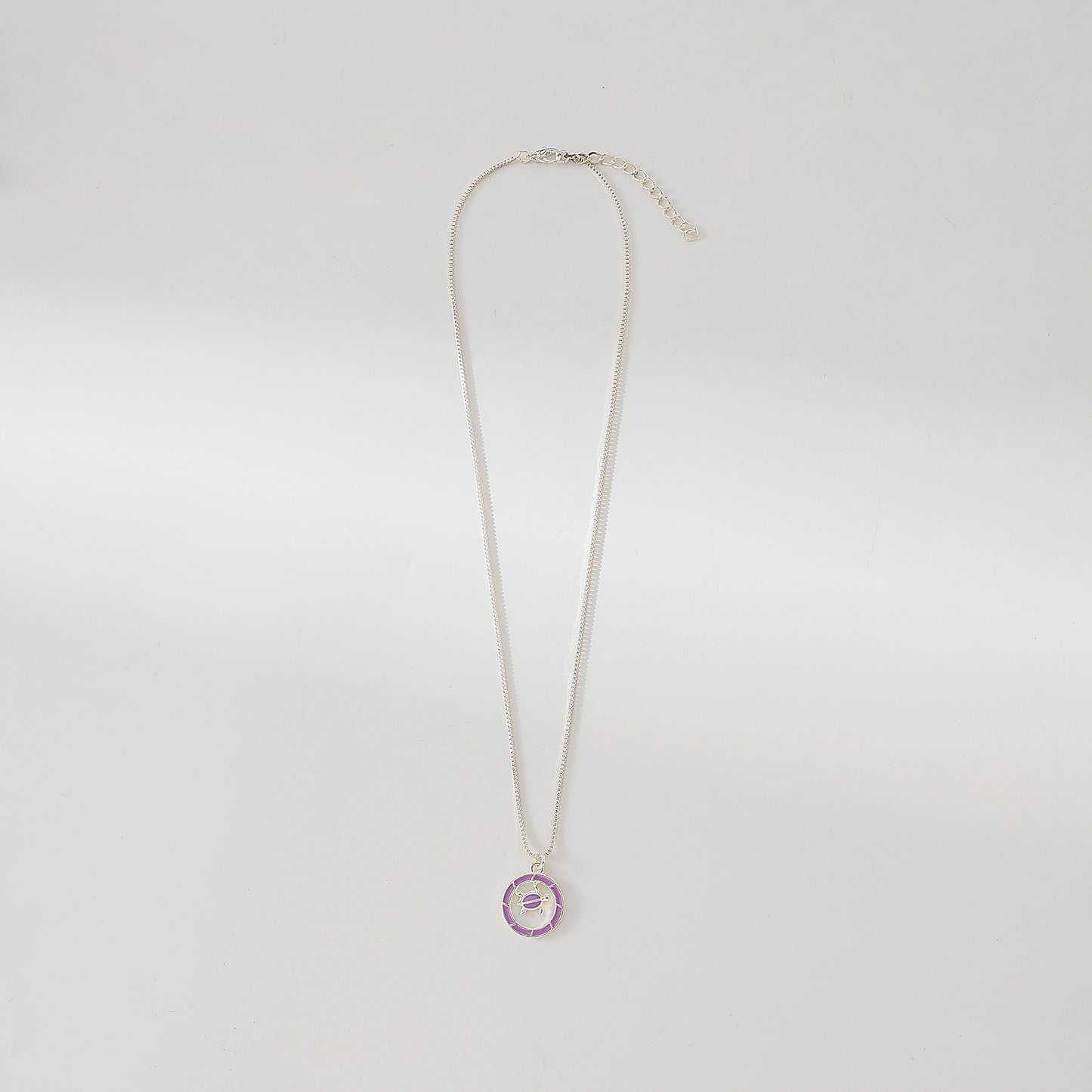 Stylish Enamel - Accented Turtle Pendant Necklaces - Assorted Colors (Silver Chain)