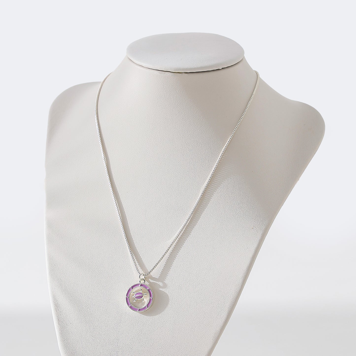 Stylish Enamel - Accented Turtle Pendant Necklaces - Assorted Colors (Silver Chain)
