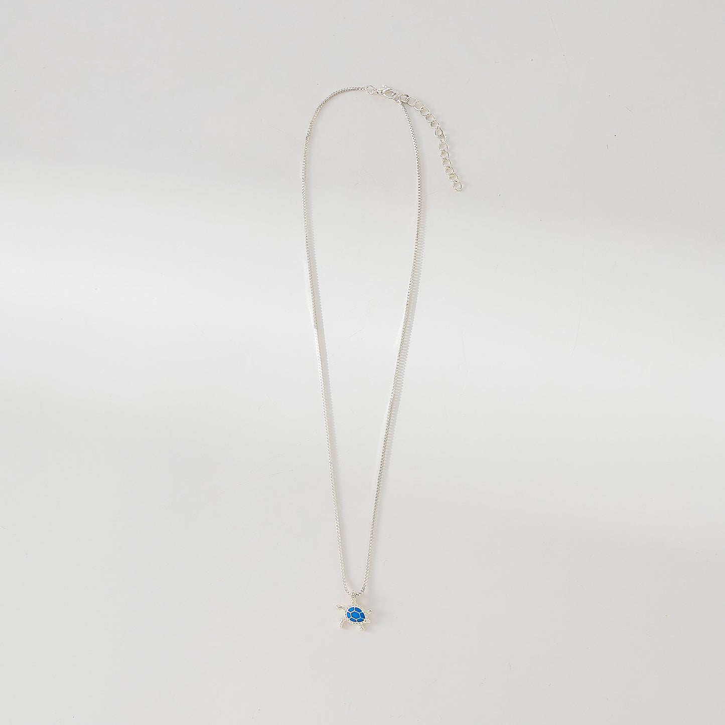 Small Blue enamel Turtle Necklace
