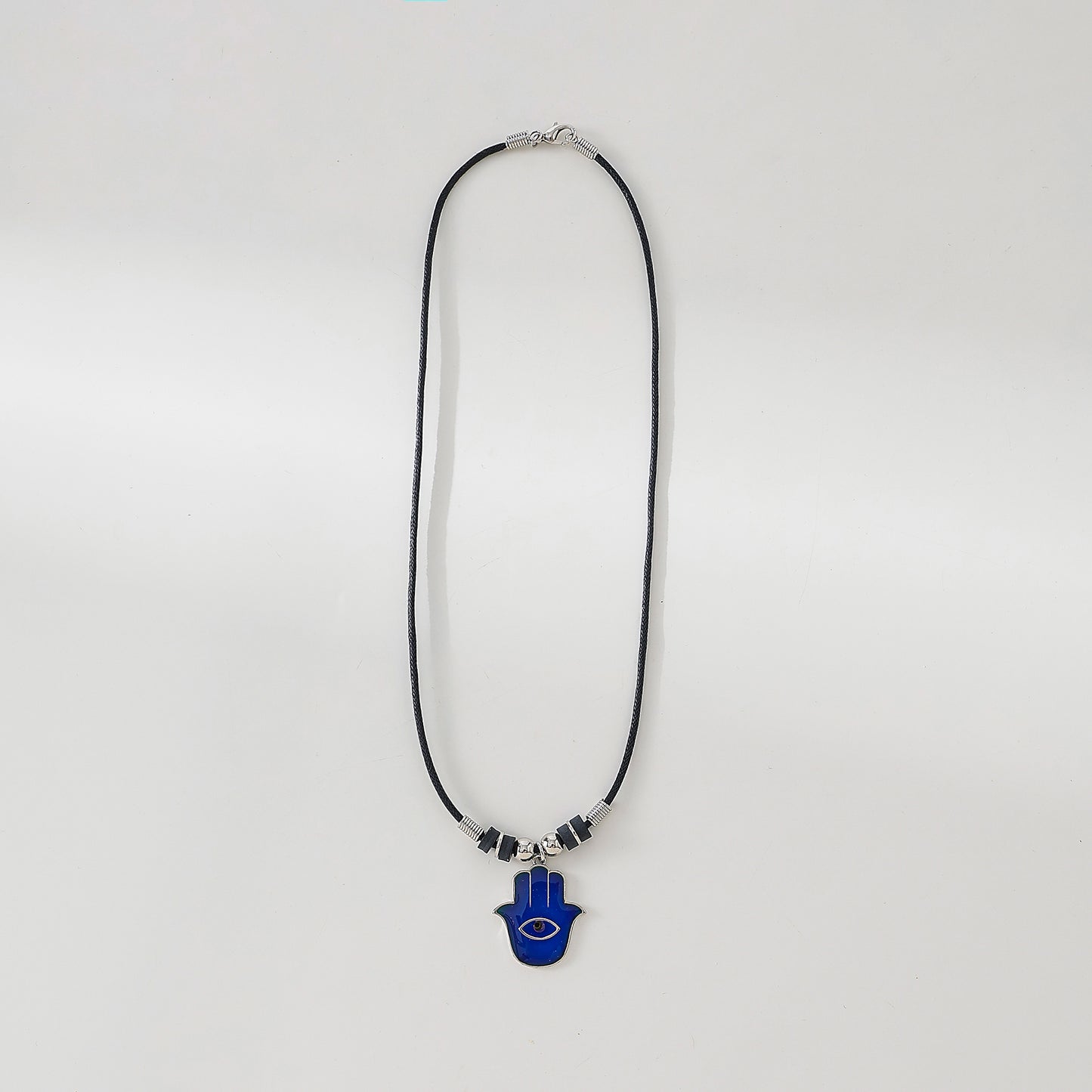 Hamsa Mood charm on black cord Necklace