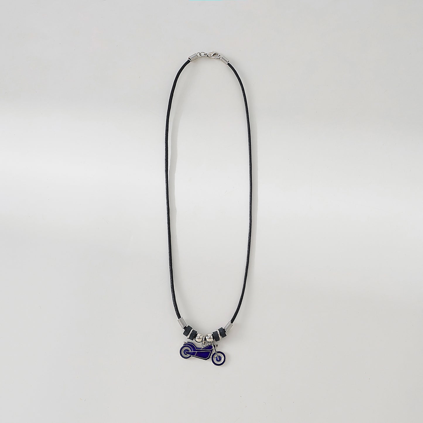 Motorcycle Mood charm on black cord Necklace