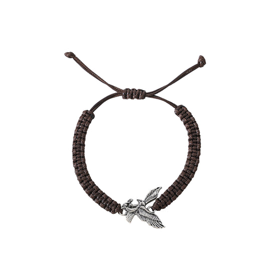 Assorted Macrame Bracelet with Silver Eagle fashion festival daily wear gift for all ages