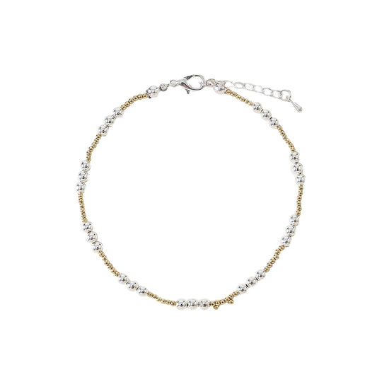 Mixed Metal beaded Anklet 4 assorted
