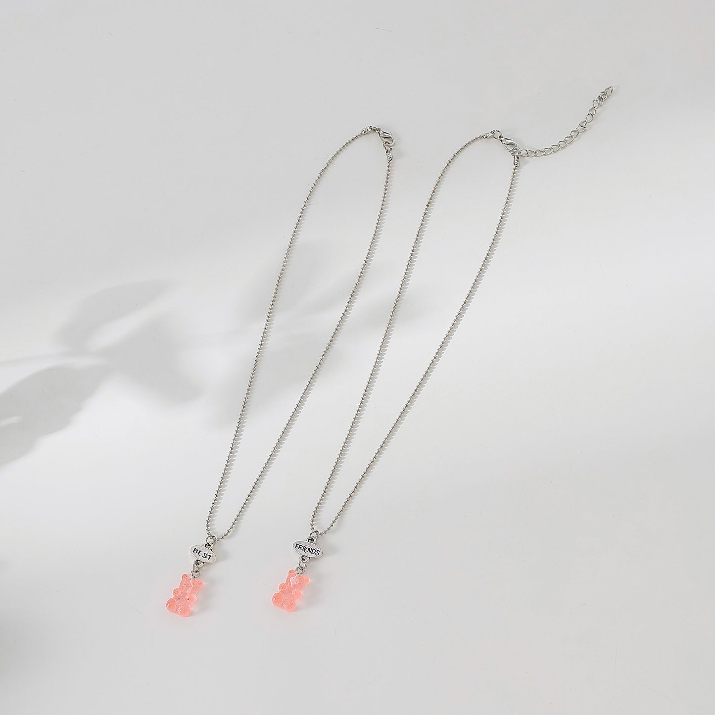 y2k neon bear bestt friend necklace