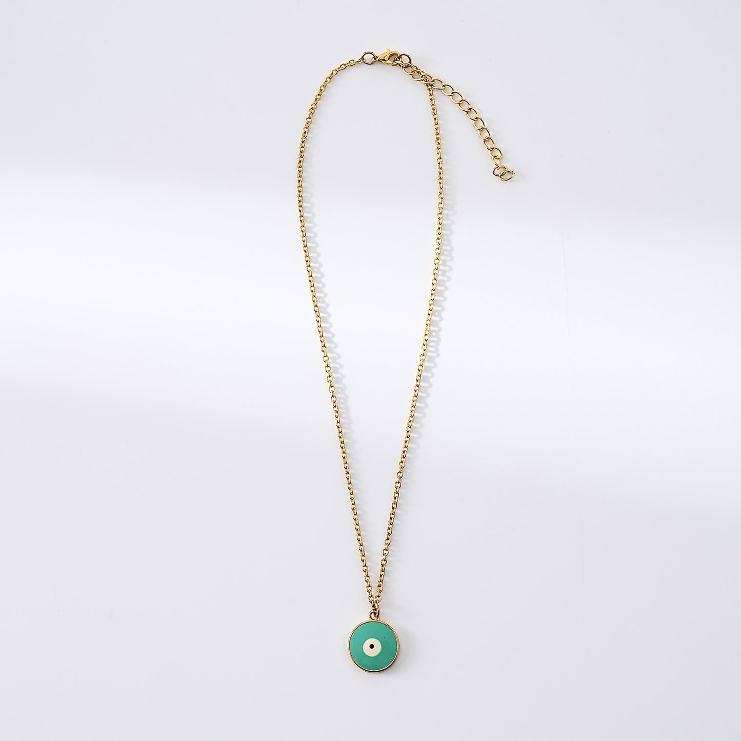 1pc Fashion Bohemian Enamel Evil - Eye Pendants with Gold - Tone Chains Statement Necklaces Women for Everyday Wear