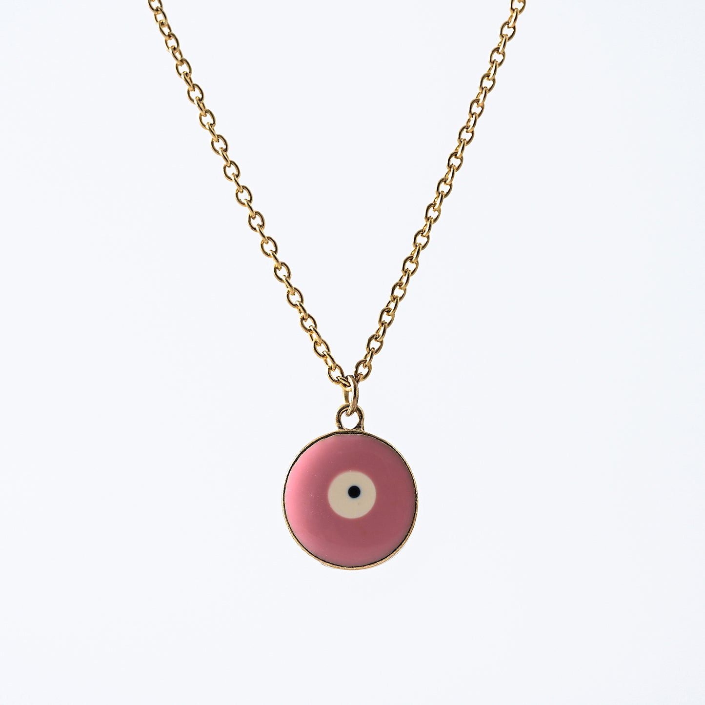 1pc Fashion Bohemian Enamel Evil - Eye Pendants with Gold - Tone Chains Statement Necklaces Women for Everyday Wear