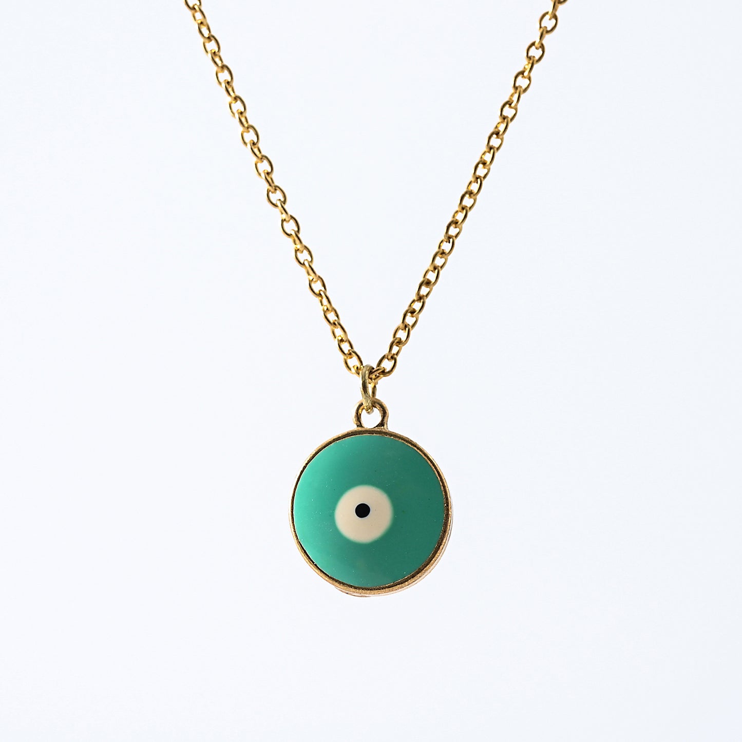1pc Fashion Bohemian Enamel Evil - Eye Pendants with Gold - Tone Chains Statement Necklaces Women for Everyday Wear